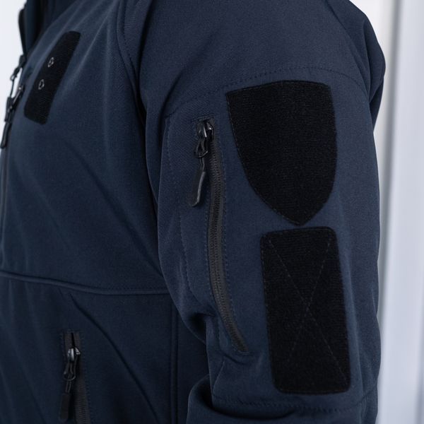 Куртка Soft Shell Striker стрейч флис ПОЛИЦИЯ мужская, ТЕМНО СИНЯЯ с отсеком под оружие S 178-1 фото