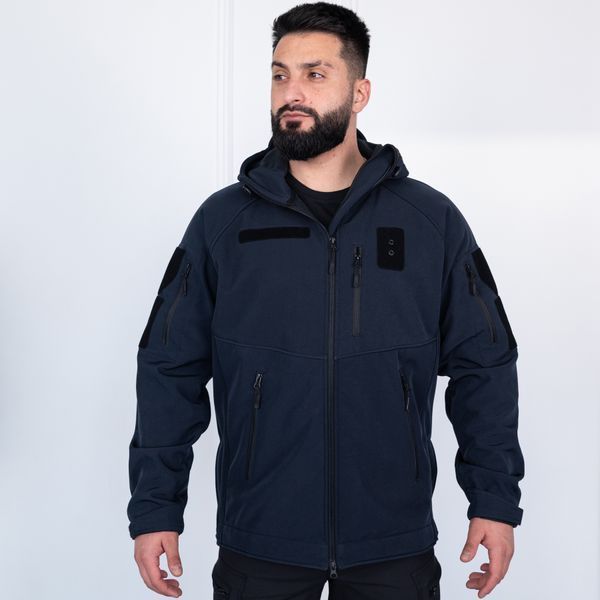 Куртка Soft Shell Striker стрейч флис ПОЛИЦИЯ мужская, ТЕМНО СИНЯЯ с отсеком под оружие S 178-1 фото