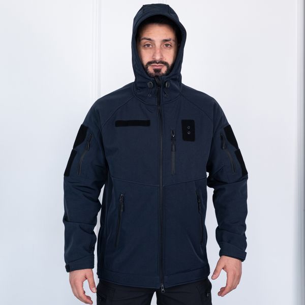 Куртка Soft Shell Striker стрейч флис ПОЛИЦИЯ мужская, ТЕМНО СИНЯЯ с отсеком под оружие S 178-1 фото