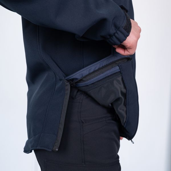 Куртка Soft Shell Striker стрейч флис ПОЛИЦИЯ мужская, ТЕМНО СИНЯЯ с отсеком под оружие S 178-1 фото