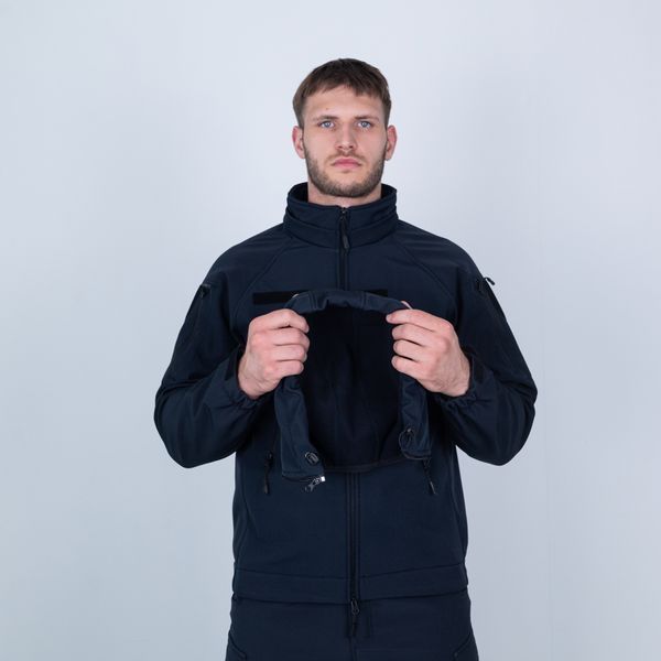 Куртка Soft Shell Andre ДСНС з'ємний капюшон чоловіча, ТЕМНО СИНЯ S 227-1 фото