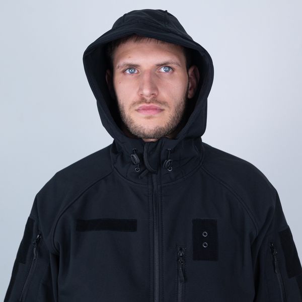 Куртка Soft Shell Striker ПОЛИЦИЯ мужская, ЧЕРНАЯ отсек под оружие распродажа XL - 54/52 219 фото