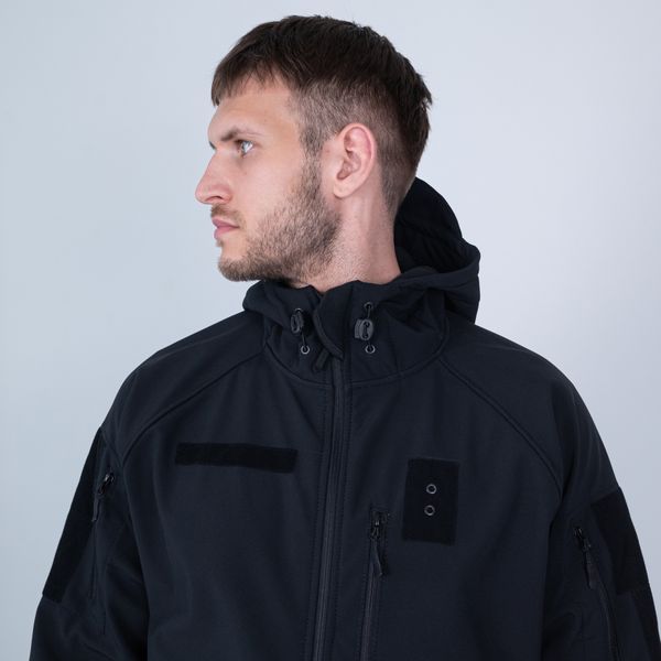 Куртка Soft Shell Striker ПОЛИЦИЯ мужская, ЧЕРНАЯ отсек под оружие распродажа XL - 54/52 219 фото