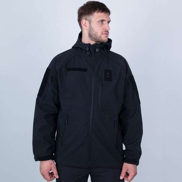 Куртка Soft Shell Striker ПОЛИЦИЯ мужская, ЧЕРНАЯ отсек под оружие распродажа XL - 54/52 219 фото