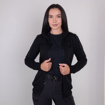 Тактична кофта тринитка поліція жіноча, чорна XS 2130893535 фото