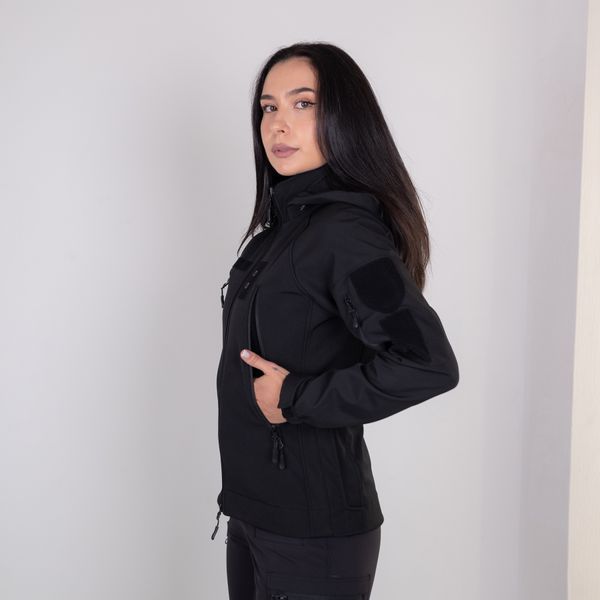 Куртка Soft Shell Andre полиция, отсек под оружие, съемный капюшон, женская, черная XS 119-2 фото