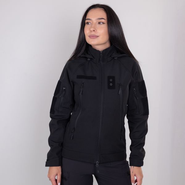 Куртка Soft Shell Andre полиция, отсек под оружие, съемный капюшон, женская, черная XS 119-2 фото